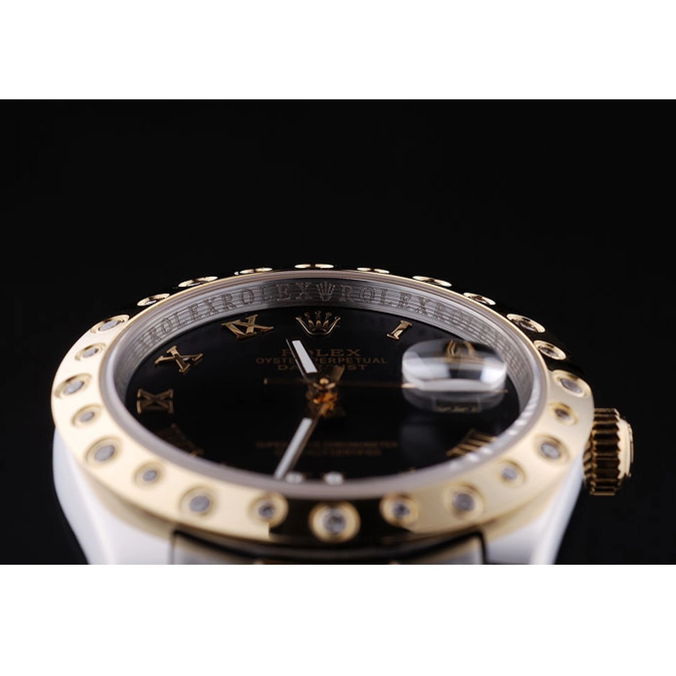 AAA Replica Watches 7463 Diamond Dial Rolex Datejust Bezel Black 0801